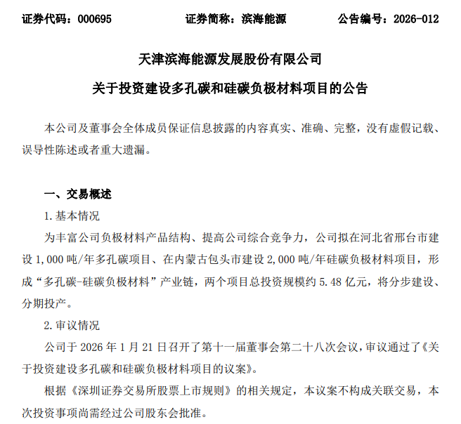 锂电新秀投建2000吨硅碳负极产能